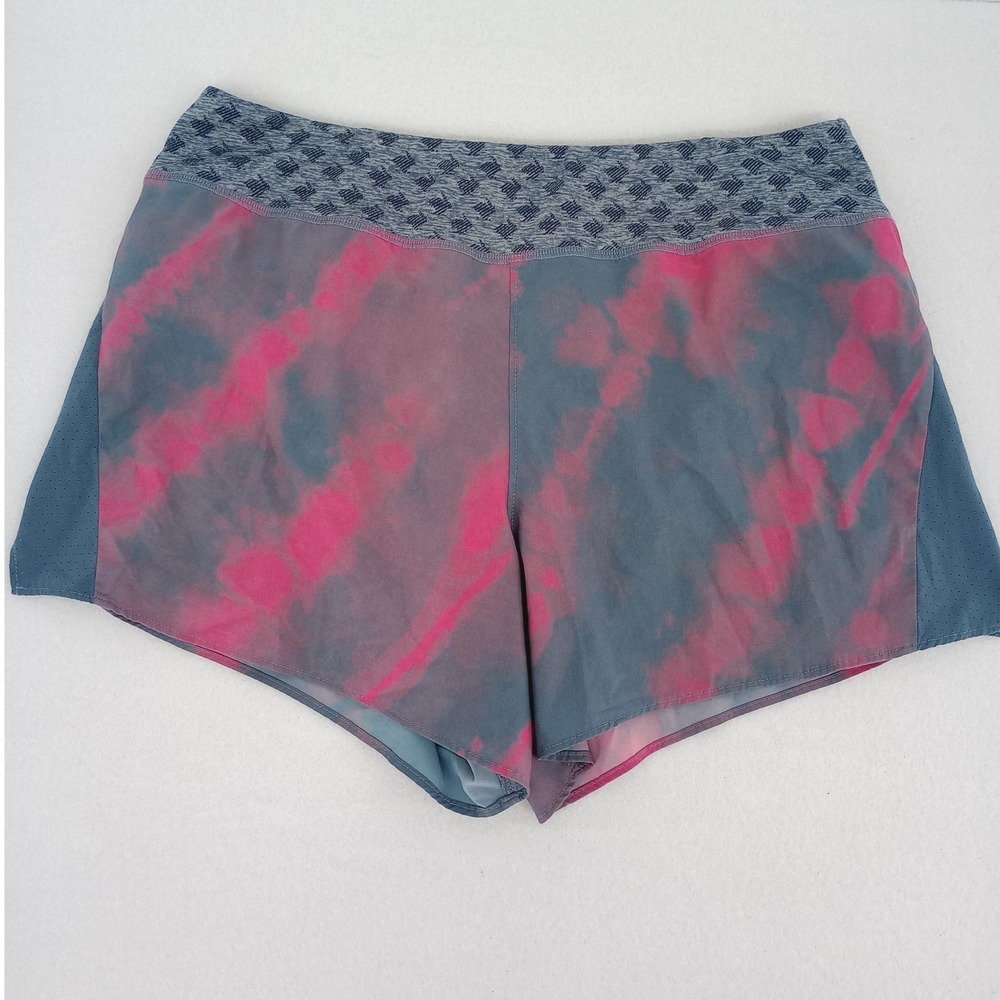 Rabbit Running Shorts Women Size M Blue Gray Pink Tie Dye Athletic Performance